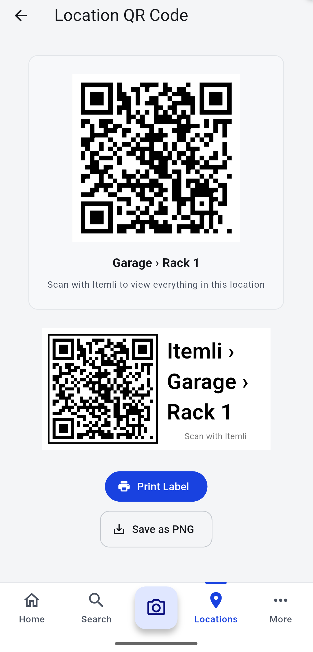 Itemli locations screen