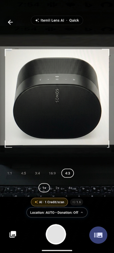 Itemli scanning screen